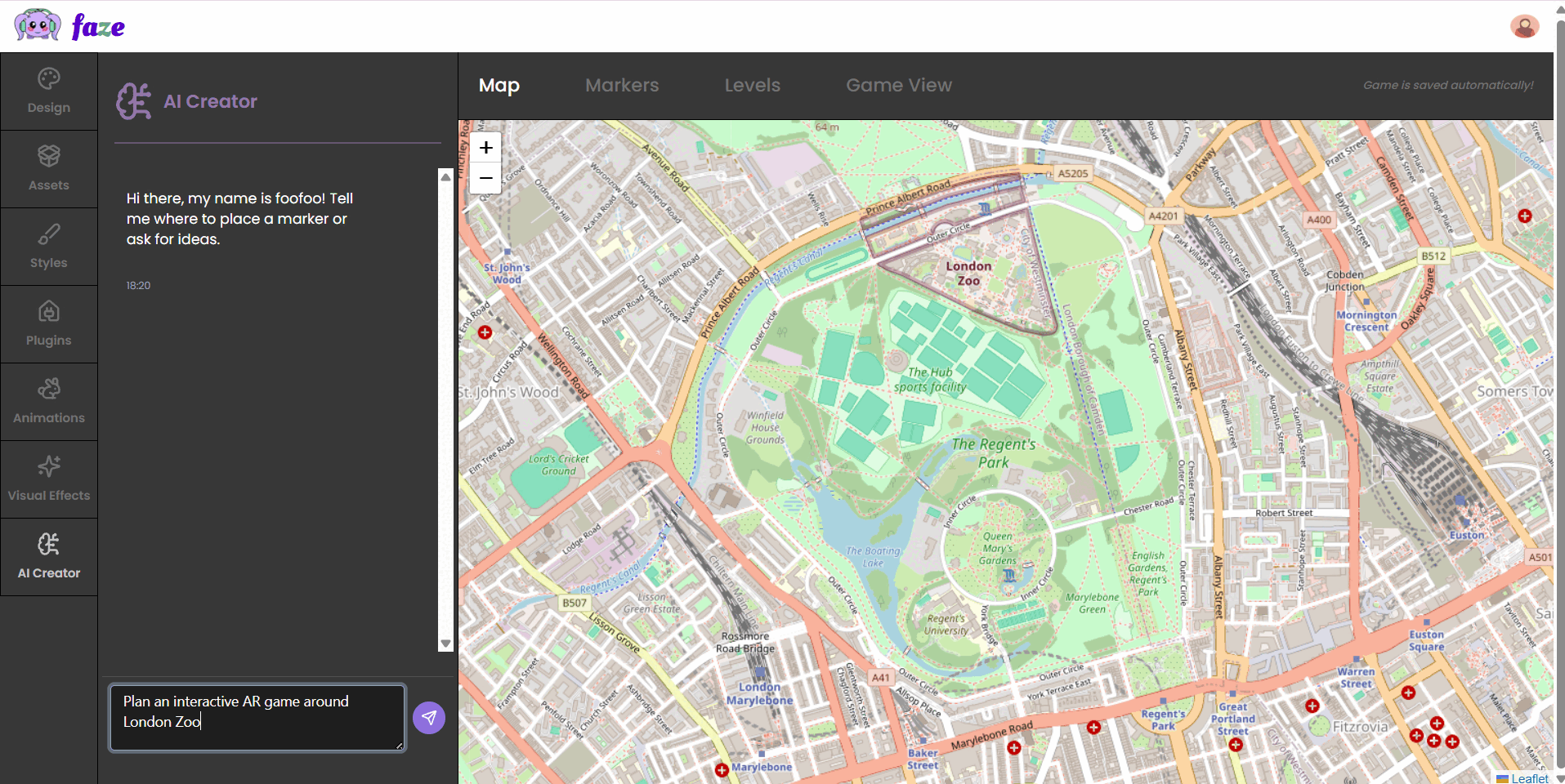 Faze AR web app demo screenshot
